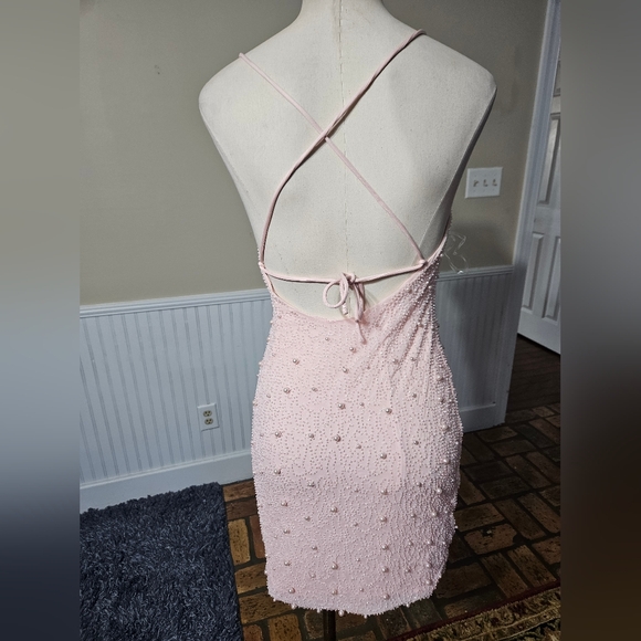 Oh, Polly Embellished Low Cowl Mini Dress Size 8 - Picture 3 of 5